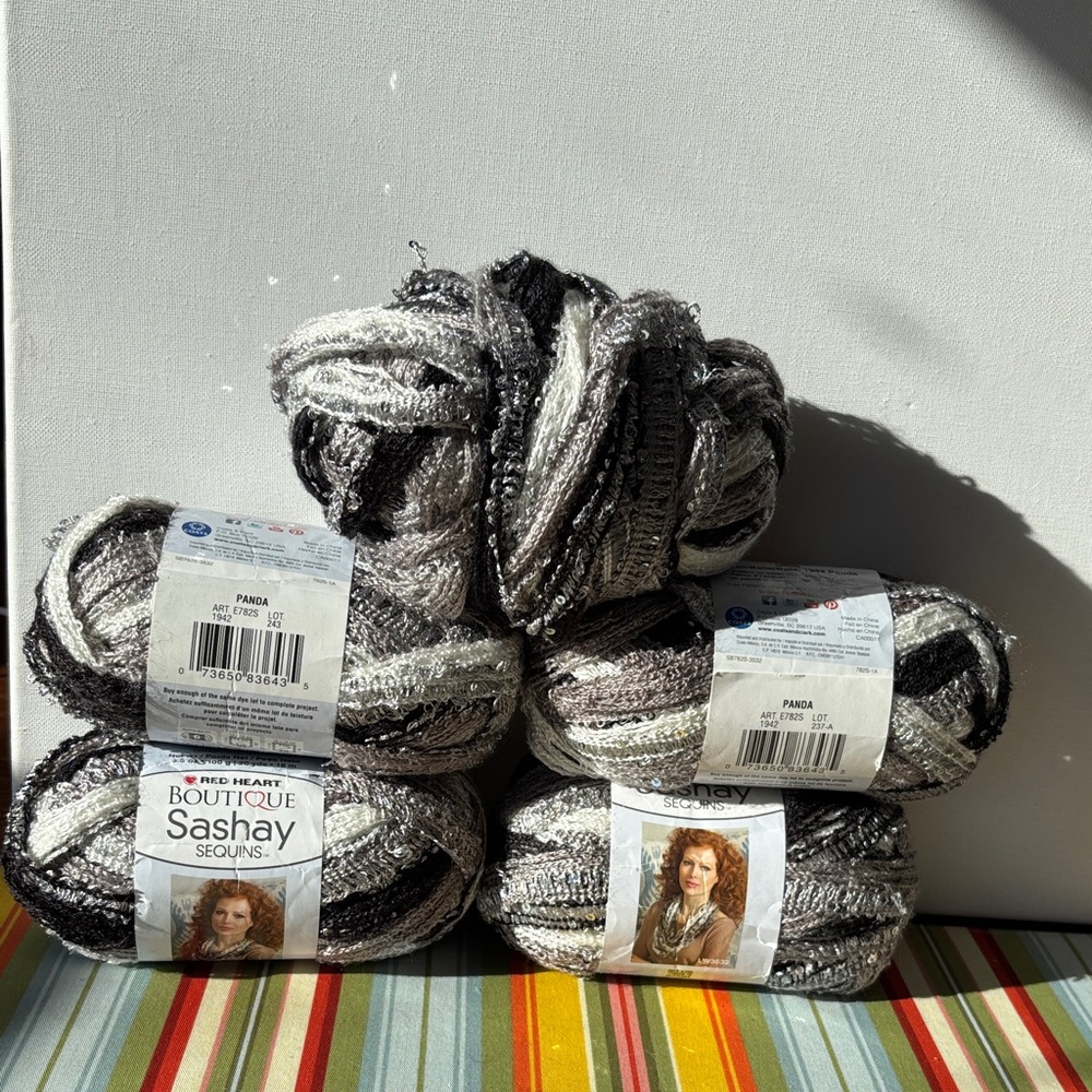 Red Heart Boutique Sashay Sequins Yarn all 5 Skeins.